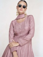 Pink Lavender Premium Silk Anarkali Gown